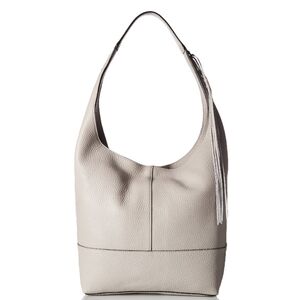 NWOT Rebecca Minkoff LARGE Raw Leather Gray Hobo Long Tassels W/Coin Purse!